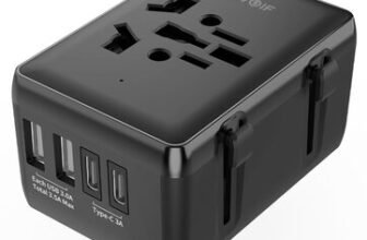 BlitzWolf BW-TA1 Universal Travel Adapter Plug with 4 USB EU UK US …