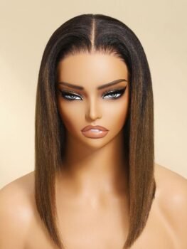 UNice Bye-Bye Knots 7×5 Lace Yaki Straight Invisi Drawstring Wig With Side Bangs