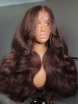 UNice 13×4 Pre-Everything Lace Frontal Auburn Brown Loose Wave& Water Wave Wig with Invisi Drawstring & Face Framing Layers 150% Density