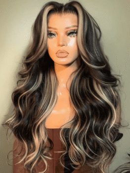 UNice 7×5 Bye-Bye Knots & 13×4 Pre-Everything Lace Loose Wave Butterscotch Highlights Brown with Free Face Framing Bangs Wig 150% Density