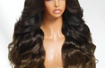 UNice 13×4 Pre-Everything Lace Frontal Chestnut Brown Ombre Loose Wave Drawstring Wig with Face Framing Layers