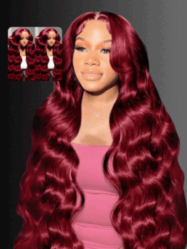UNice 13×4 Pre-Everything Lace Frontal Burgundy Loose Wave Wig