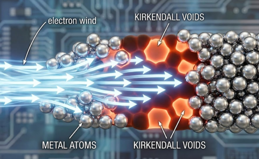 Visualization of electromigration and Kirkendall void formation within a high-performance CPU solder joint - Dealibrium