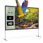 Host spectacular outdoor movie nights with this wrinkle-free 4K projector screen supported by a rugged aluminum stand. Customers consistently praise its rapid setup