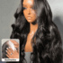 UNice 7×5 Bye Bye Knots & 13×4 Pre-Everything Lace Frontal Balayage Highlights Fluffy Natural Loose Wave Curtain Bangs Wig