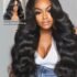 UNice 13×4 Pre-Everything Lace Frontal Deep Burgundy Highlights Loose Wave Drawstring Wig with Face Framing Layers