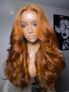 UNice 13×4 Pre-Everything Lace Frontal Honey Brown Body Wave Glueless Wig with Flexible Drawstring