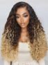 UNice Bye-Bye Knots 7×5 Lace Black to Brown to Blonde Ombre Water Wave Wig with Invisi Drawstring