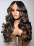 UNice 7×5 Bye-Bye Knots & 13×4 Pre-Everything Lace Front Espresso Brown With Highlights Loose Wave Wig