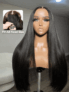 UNice Bye Bye Knots Wig 13×4 Glueless Lace Black Straight Bleached Knots Wig No Baby Hair 150% Density