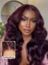 UNice 7×5 Bye-Bye Knots & 13×4 Pre-Everything Lace Frontal Purple Black Cherry Layered Straight & Loose Wave With Invisi Drawstring Wig