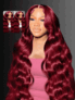 UNice 13×4 Pre-Everything Lace Frontal Burgundy Loose Wave Wig