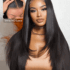 UNice 13×4 Pre-Everything Lace Frontal Black Yaki Straight Layered Wig with Invisi Drawstring